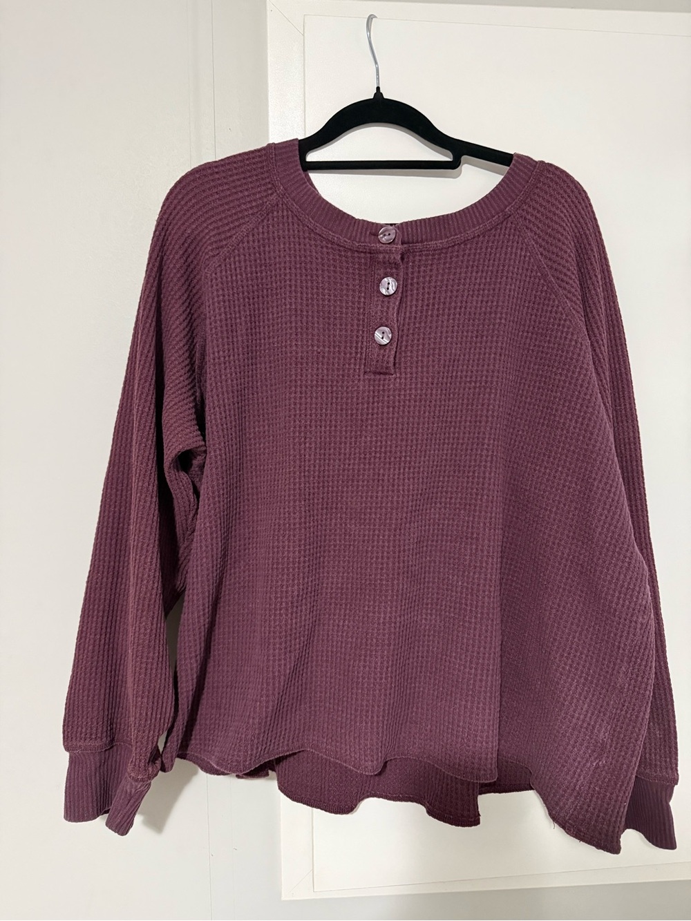223. Old Navy Shrunken Waffle Cozy Knit Raisin Arizona XXL Cabincore Cottagecore